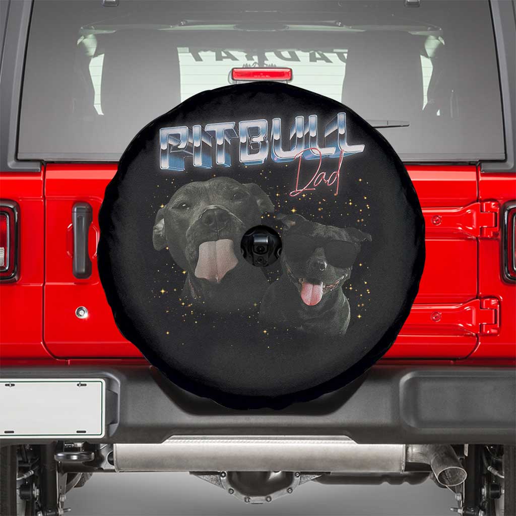 Pitbull Dad Spare Tire Cover Funny Gift For Pitbull Lover TS12 Black Print Your Wear