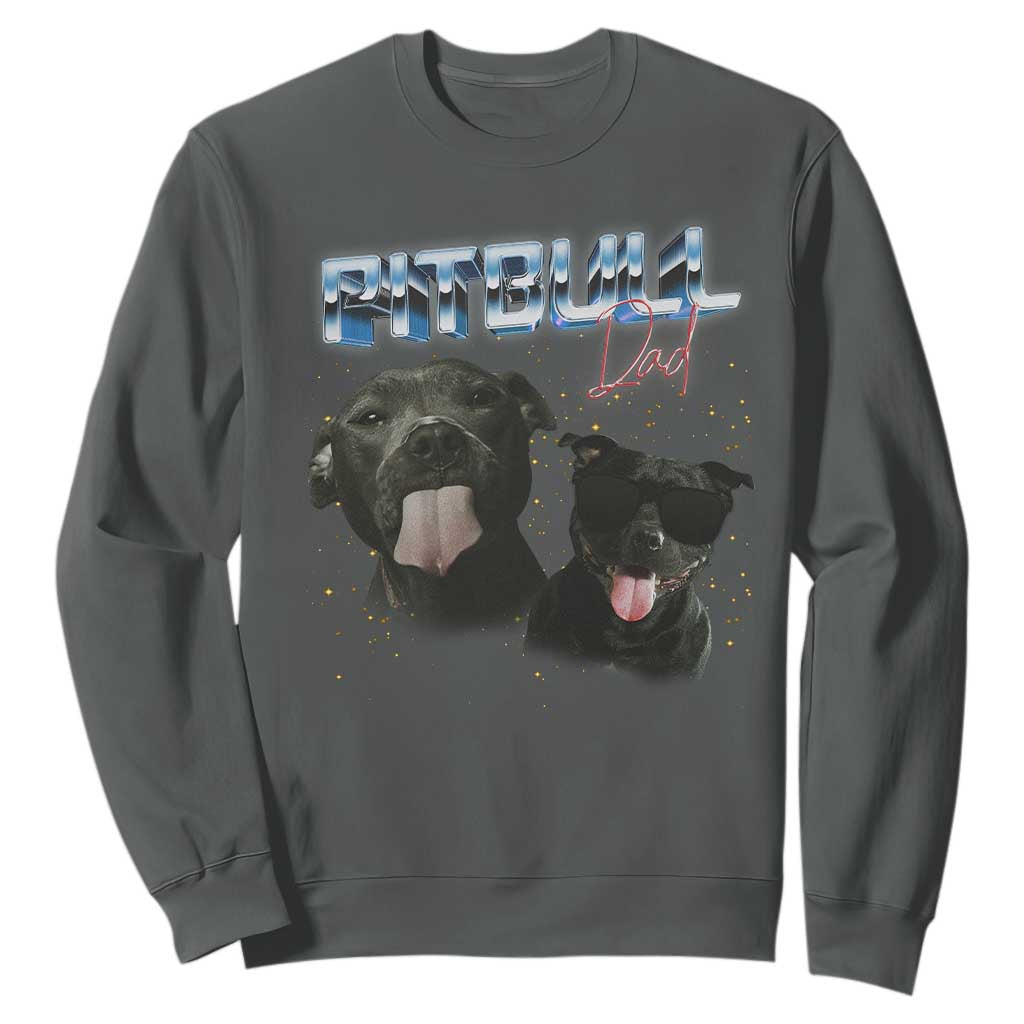 Pitbull Dad Sweatshirt Funny Gift For Pitbull Lover TS12 Dark Heather Print Your Wear