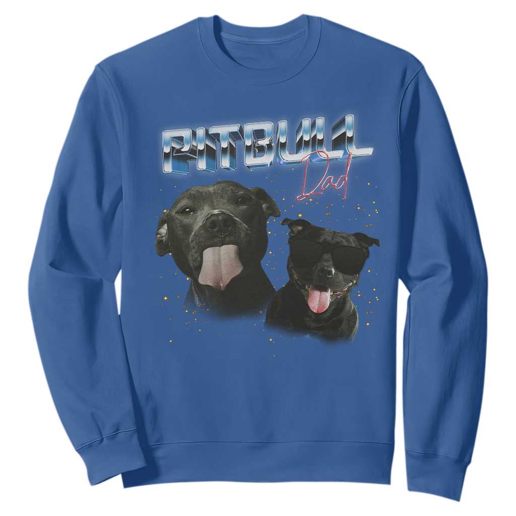 Pitbull Dad Sweatshirt Funny Gift For Pitbull Lover TS12 Royal Blue Print Your Wear