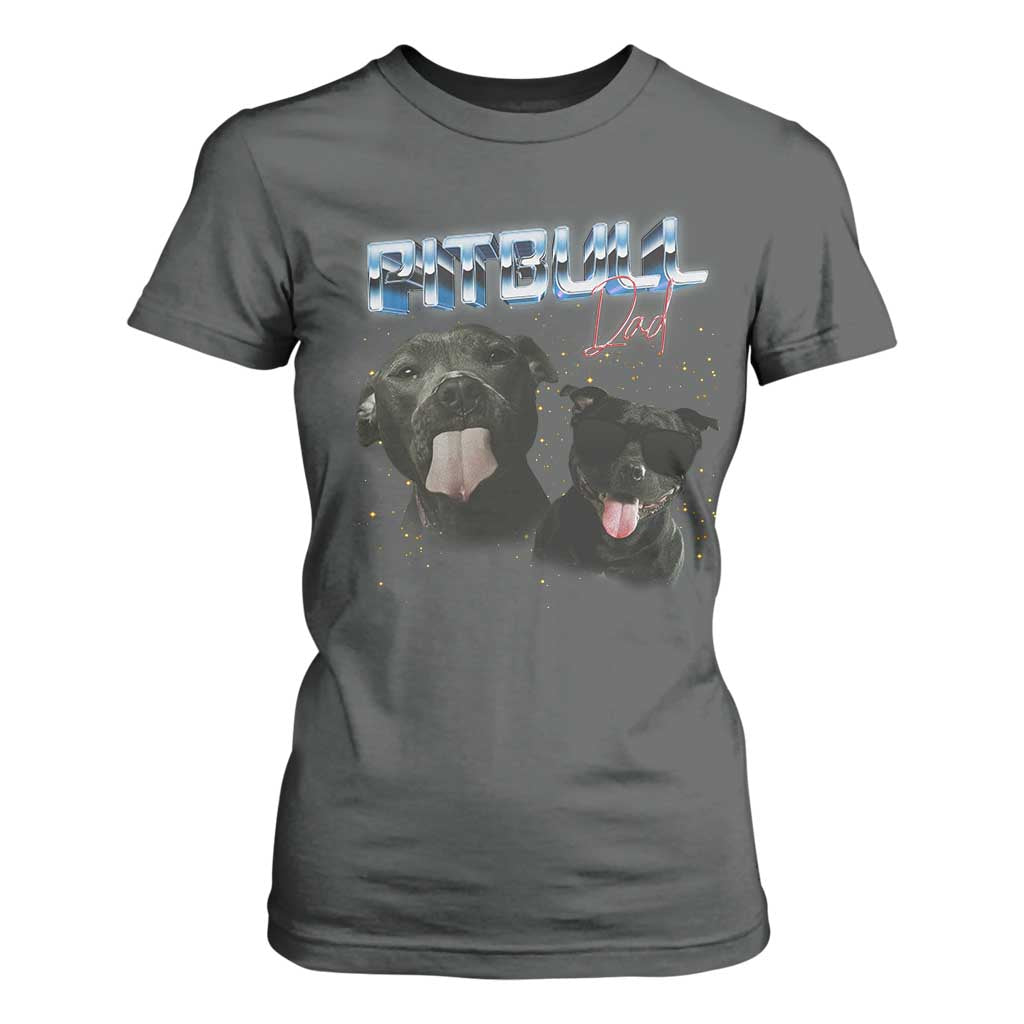 Pitbull Dad T Shirt For Women Funny Gift For Pitbull Lover TS12 Dark Heather Print Your Wear