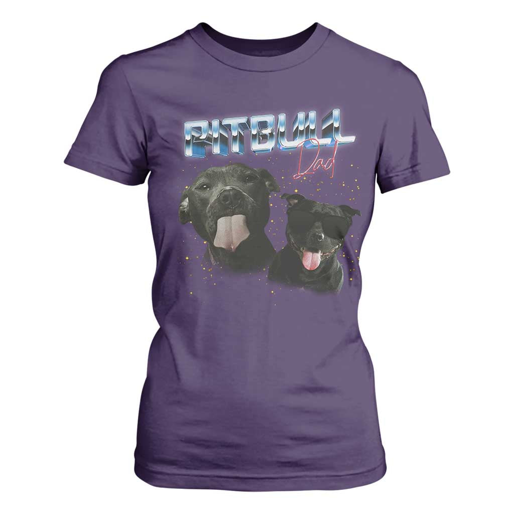 Pitbull Dad T Shirt For Women Funny Gift For Pitbull Lover TS12 Purple Print Your Wear