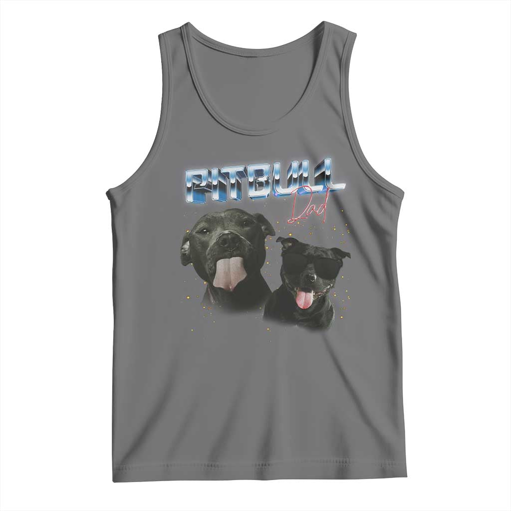 Pitbull Dad Tank Top Funny Gift For Pitbull Lover TS12 Black Heather Print Your Wear