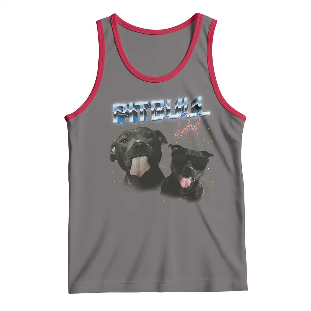 Pitbull Dad Tank Top Funny Gift For Pitbull Lover TS12 Deep Heather Red Print Your Wear