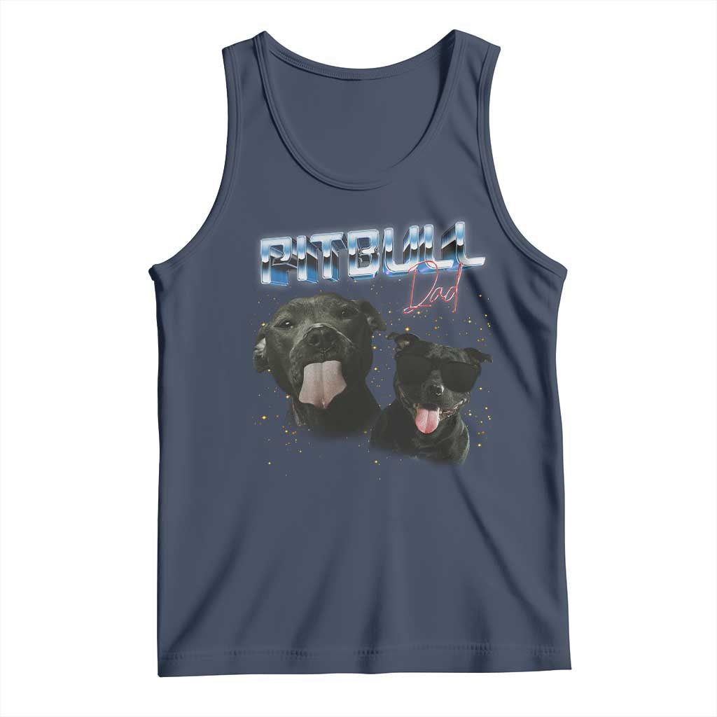 Pitbull Dad Tank Top Funny Gift For Pitbull Lover TS12 Navy Print Your Wear