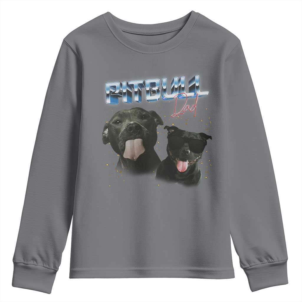 Pitbull Dad Youth Sweatshirt Funny Gift For Pitbull Lover TS12 Charcoal Print Your Wear