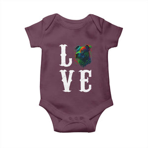 Colorful Pitbull Graphic Art For Dog Lover Baby Onesie TS12 Maroon Print Your Wear