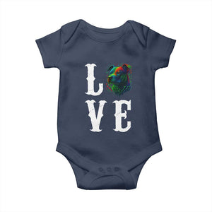 Colorful Pitbull Graphic Art For Dog Lover Baby Onesie TS12 Navy Print Your Wear