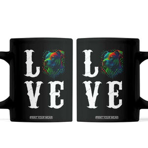 Colorful Pitbull Graphic Art For Dog Lover Coffee Mug TS12 Black Print Your Wear