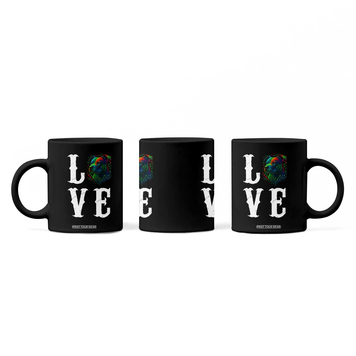 Colorful Pitbull Graphic Art For Dog Lover Coffee Mug TS12 Print Your Wear