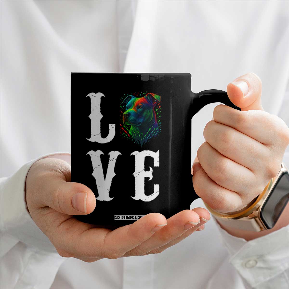 Colorful Pitbull Graphic Art For Dog Lover Coffee Mug TS12 Print Your Wear