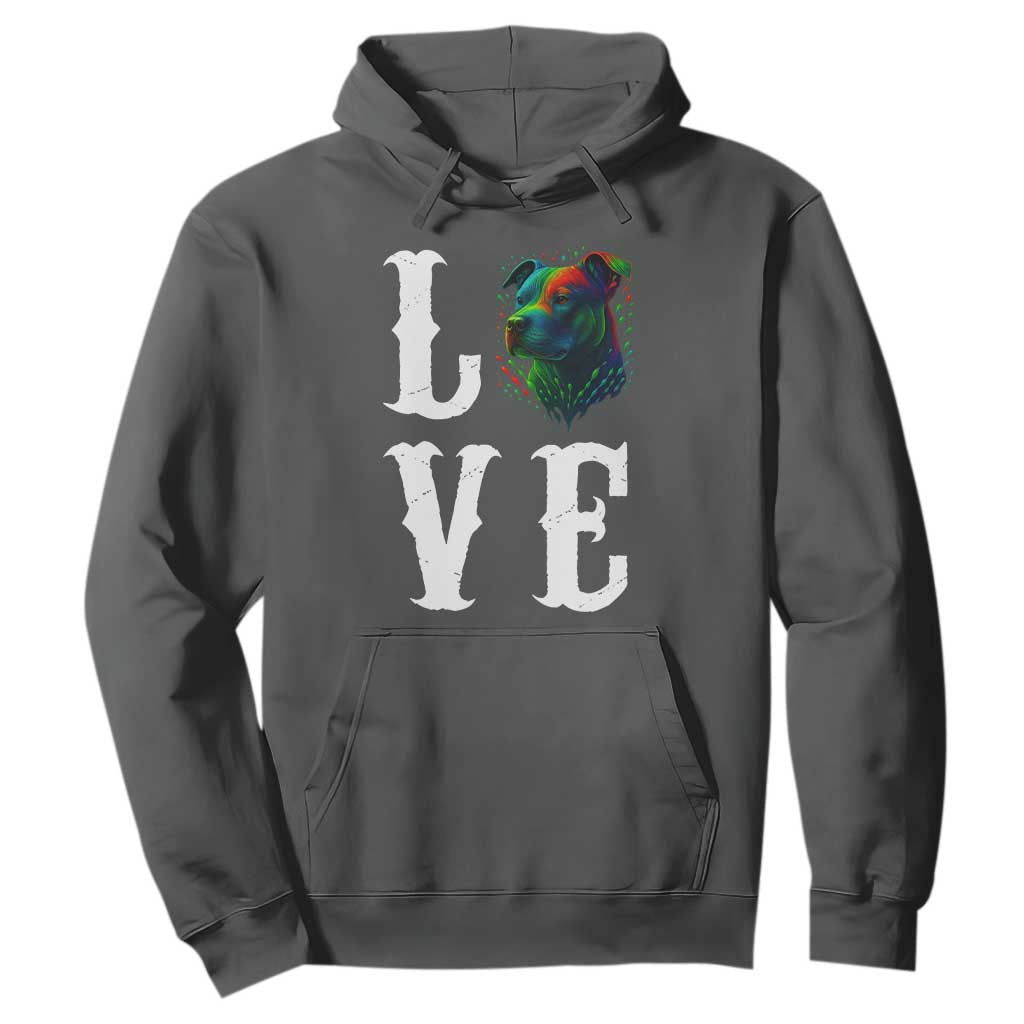 Colorful Pitbull Graphic Art For Dog Lover Hoodie TS12 Dark Heather Print Your Wear