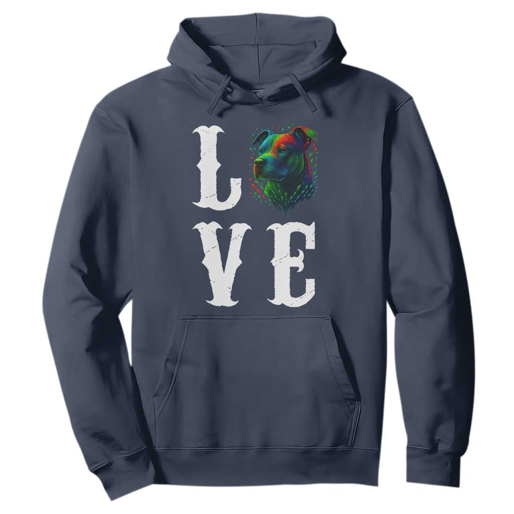 Colorful Pitbull Graphic Art For Dog Lover Hoodie TS12 Navy Print Your Wear