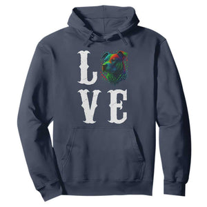 Colorful Pitbull Graphic Art For Dog Lover Hoodie TS12 Navy Print Your Wear