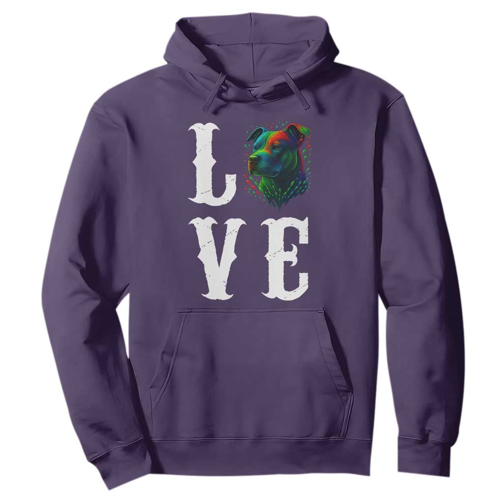 Colorful Pitbull Graphic Art For Dog Lover Hoodie TS12 Purple Print Your Wear