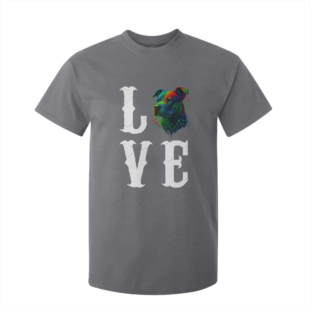 Colorful Pitbull Graphic Art For Dog Lover T Shirt For Kid TS12 Charcoal Print Your Wear