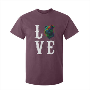 Colorful Pitbull Graphic Art For Dog Lover T Shirt For Kid TS12 Maroon Print Your Wear