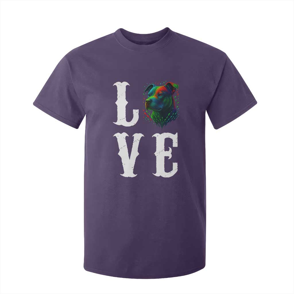 Colorful Pitbull Graphic Art For Dog Lover T Shirt For Kid TS12 Purple Print Your Wear