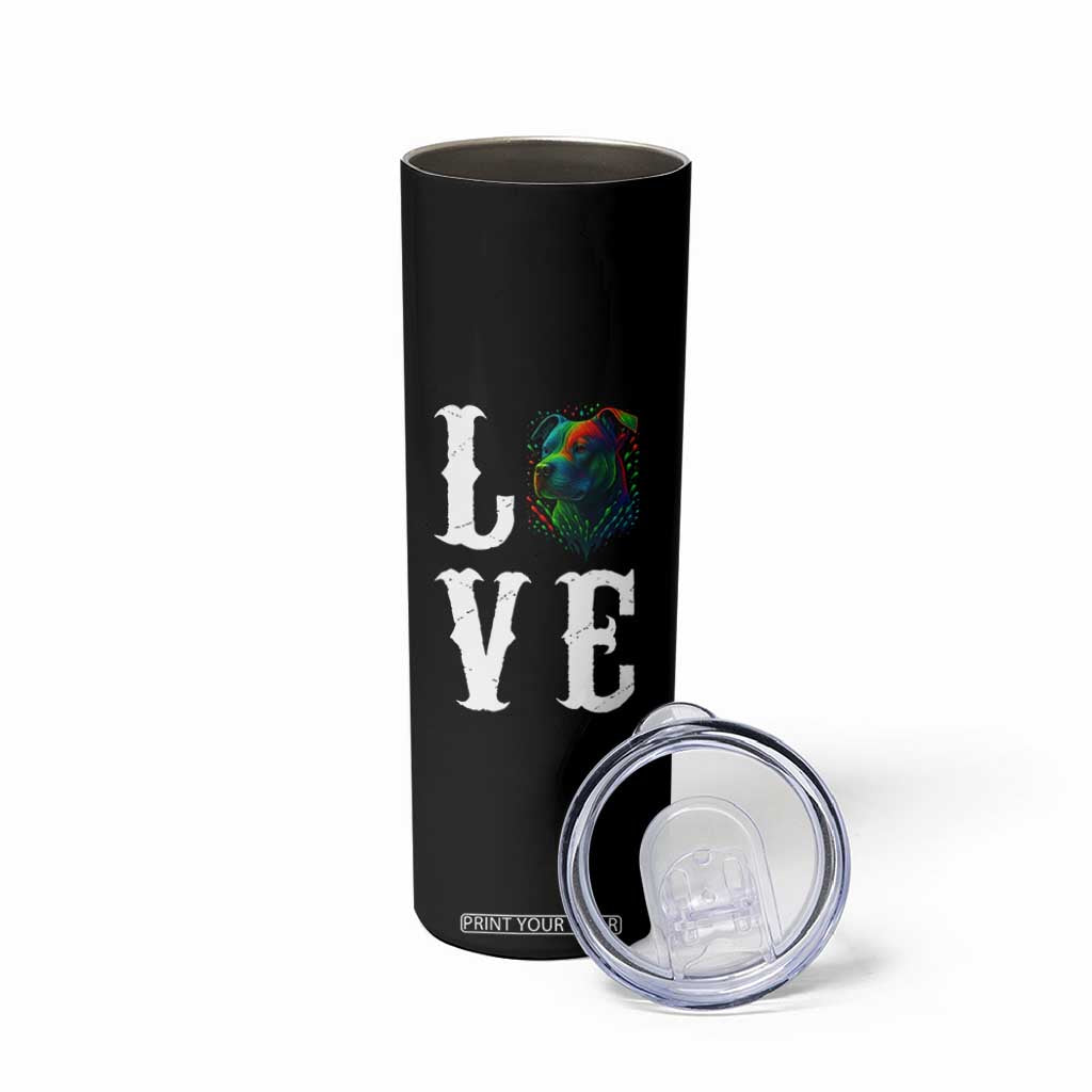 Colorful Pitbull Graphic Art For Dog Lover Skinny Tumbler TS12 Print Your Wear