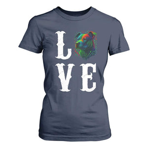 Colorful Pitbull Graphic Art For Dog Lover T Shirt For Women TS12 Navy Print Your Wear