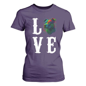 Colorful Pitbull Graphic Art For Dog Lover T Shirt For Women TS12 Purple Print Your Wear