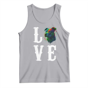 Colorful Pitbull Graphic Art For Dog Lover Tank Top TS12 Athletic Heather Print Your Wear