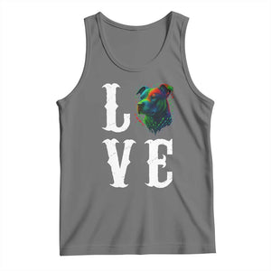 Colorful Pitbull Graphic Art For Dog Lover Tank Top TS12 Black Heather Print Your Wear