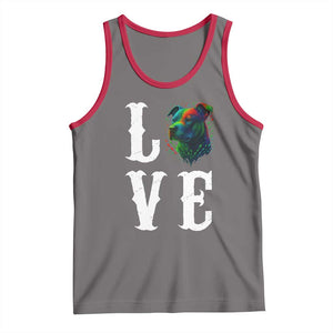 Colorful Pitbull Graphic Art For Dog Lover Tank Top TS12 Deep Heather Red Print Your Wear