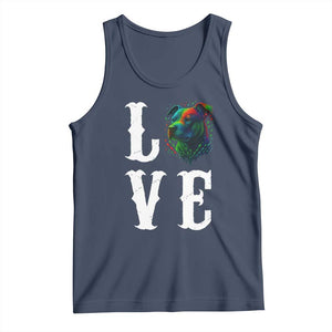 Colorful Pitbull Graphic Art For Dog Lover Tank Top TS12 Navy Print Your Wear