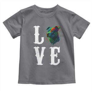 Colorful Pitbull Graphic Art For Dog Lover Toddler T Shirt TS12 Charcoal Print Your Wear