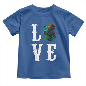 Colorful Pitbull Graphic Art For Dog Lover Toddler T Shirt TS12 Royal Blue Print Your Wear