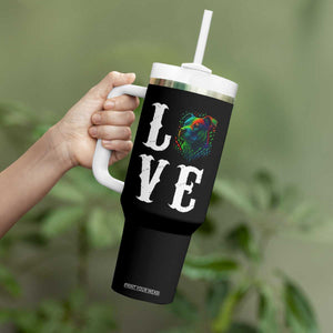 Colorful Pitbull Graphic Art For Dog Lover Tumbler With Handle TS12 Print Your Wear