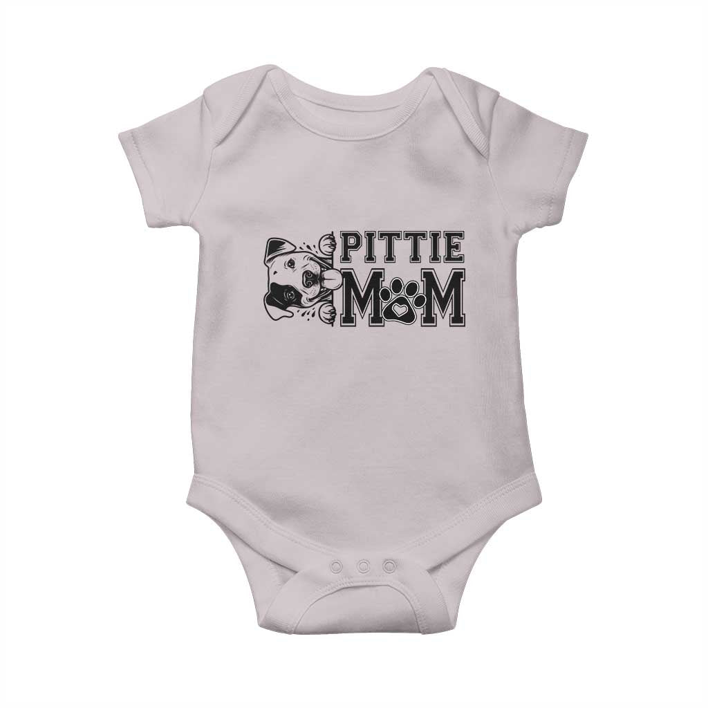 Pittie Mom Baby Onesie Funny Gift For Pitbull Lover TS12 Ice Gray Print Your Wear