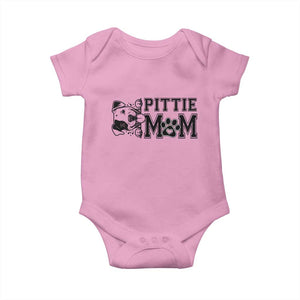 Pittie Mom Baby Onesie Funny Gift For Pitbull Lover TS12 Light Pink Print Your Wear
