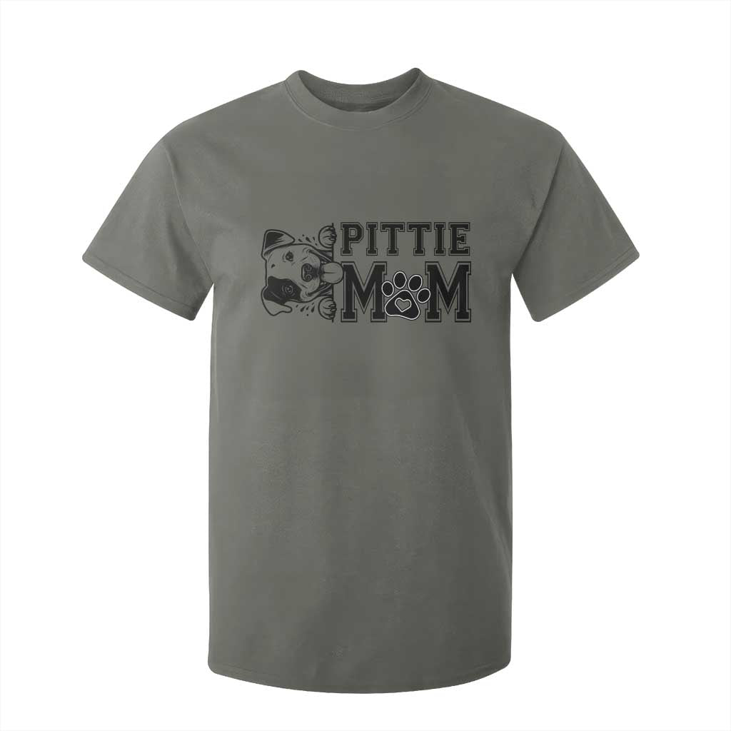 Pittie Mom T Shirt For Kid Funny Gift For Pitbull Lover TS12 Military Green Print Your Wear