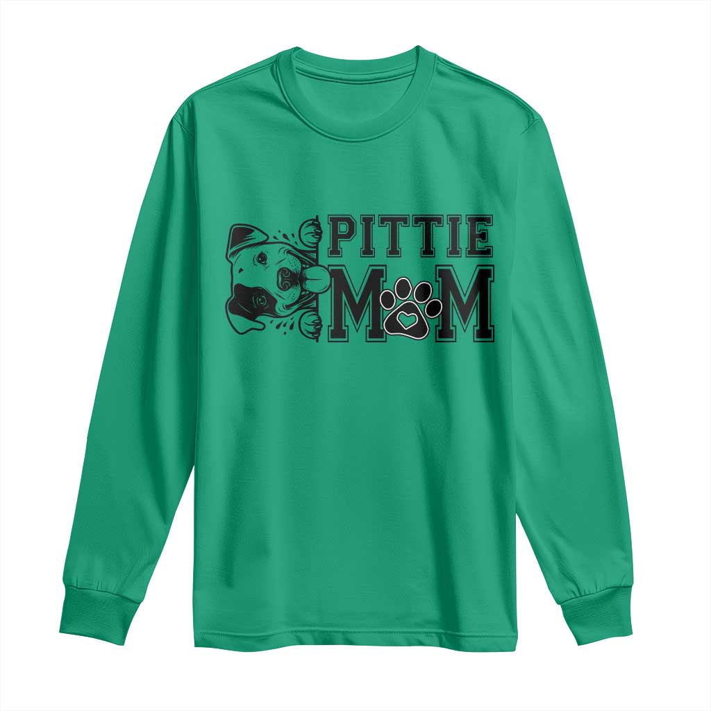 Pittie Mom Long Sleeve Shirt Funny Gift For Pitbull Lover TS12 Irish Green Print Your Wear