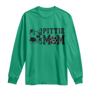 Pittie Mom Long Sleeve Shirt Funny Gift For Pitbull Lover TS12 Irish Green Print Your Wear