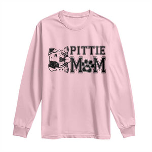 Pittie Mom Long Sleeve Shirt Funny Gift For Pitbull Lover TS12 Light Pink Print Your Wear
