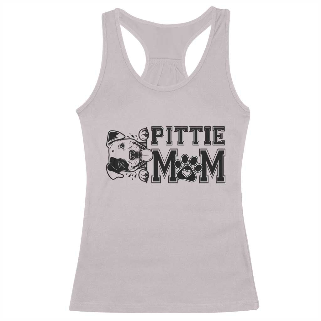 Pittie Mom Racerback Tank Top Funny Gift For Pitbull Lover TS12 Ice Gray Print Your Wear