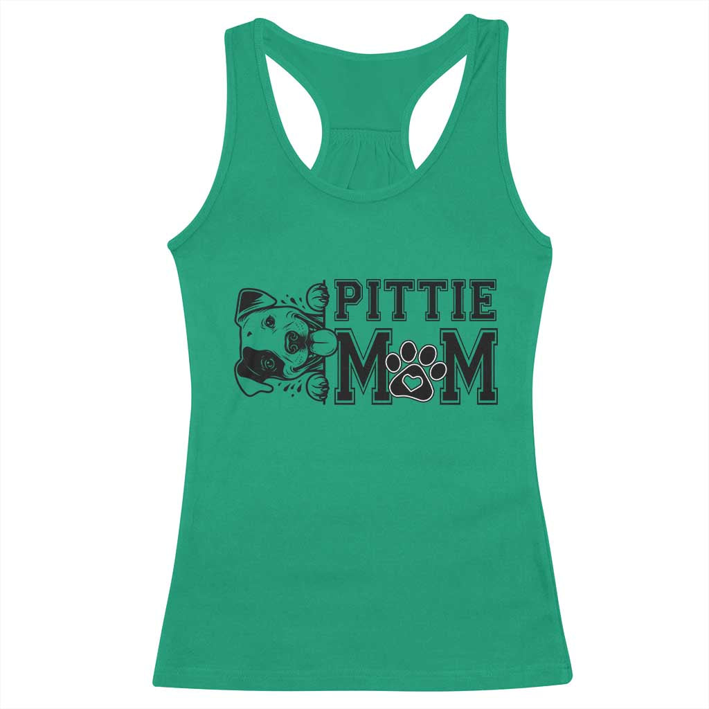 Pittie Mom Racerback Tank Top Funny Gift For Pitbull Lover TS12 Irish Green Print Your Wear