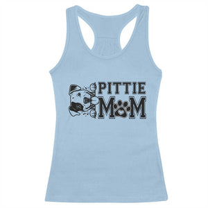 Pittie Mom Racerback Tank Top Funny Gift For Pitbull Lover TS12 Light Blue Print Your Wear