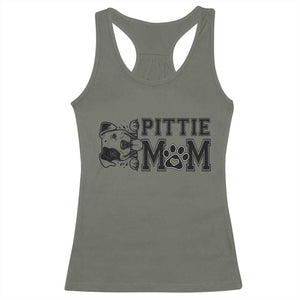 Pittie Mom Racerback Tank Top Funny Gift For Pitbull Lover TS12 Military Green Print Your Wear