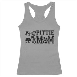 Pittie Mom Racerback Tank Top Funny Gift For Pitbull Lover TS12 Sport Gray Print Your Wear