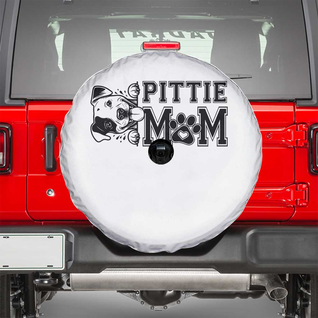 Pittie Mom Spare Tire Cover Funny Gift For Pitbull Lover TS12 White Print Your Wear