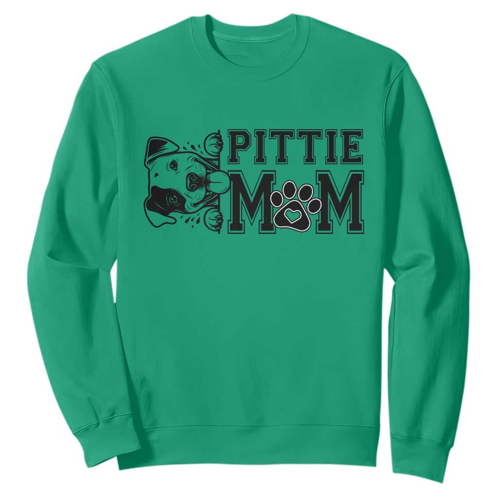 Pittie Mom Sweatshirt Funny Gift For Pitbull Lover TS12 Irish Green Print Your Wear