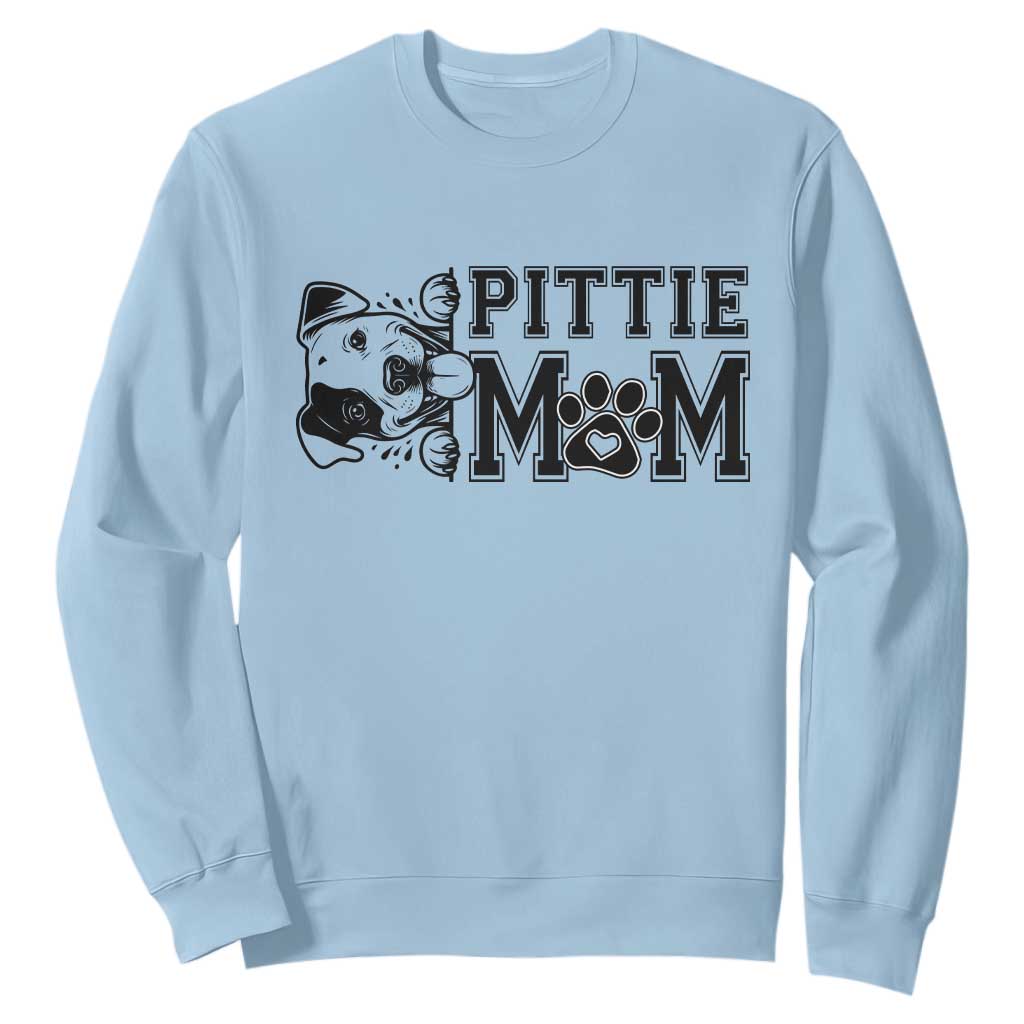 Pittie Mom Sweatshirt Funny Gift For Pitbull Lover TS12 Light Blue Print Your Wear