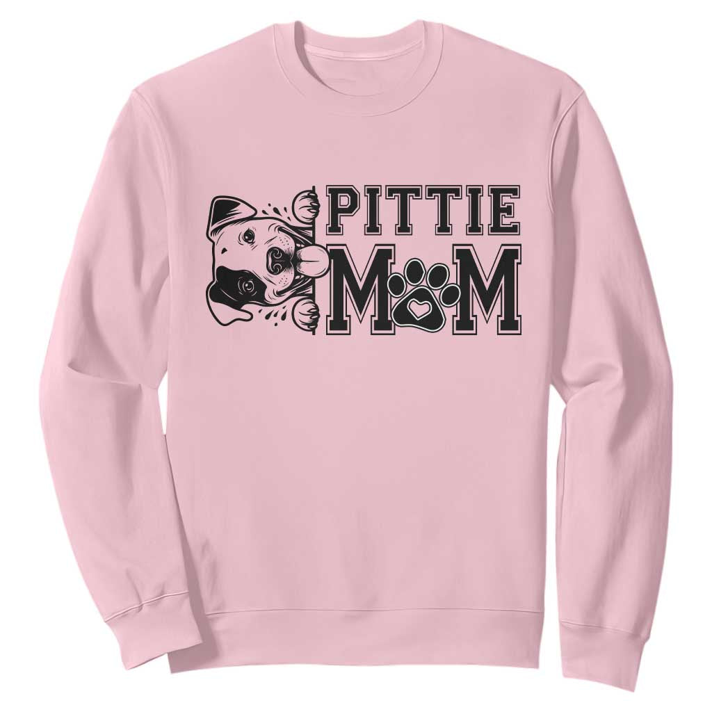 Pittie Mom Sweatshirt Funny Gift For Pitbull Lover TS12 Light Pink Print Your Wear
