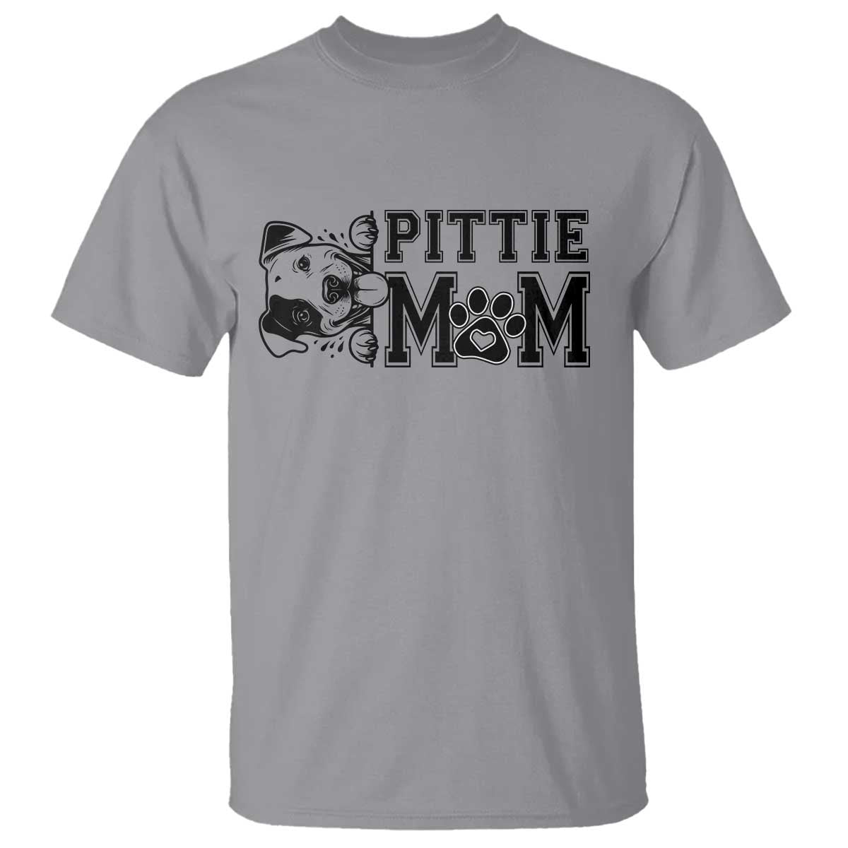Pittie Mom T Shirt Funny Gift For Pitbull Lover TS12 Sport Gray Print Your Wear