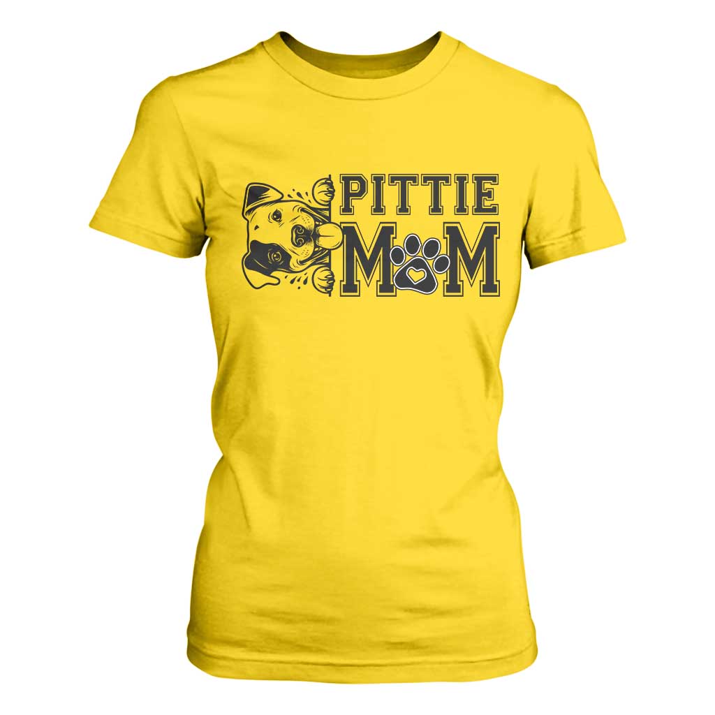 Pittie Mom T Shirt For Women Funny Gift For Pitbull Lover TS12 Daisy Print Your Wear