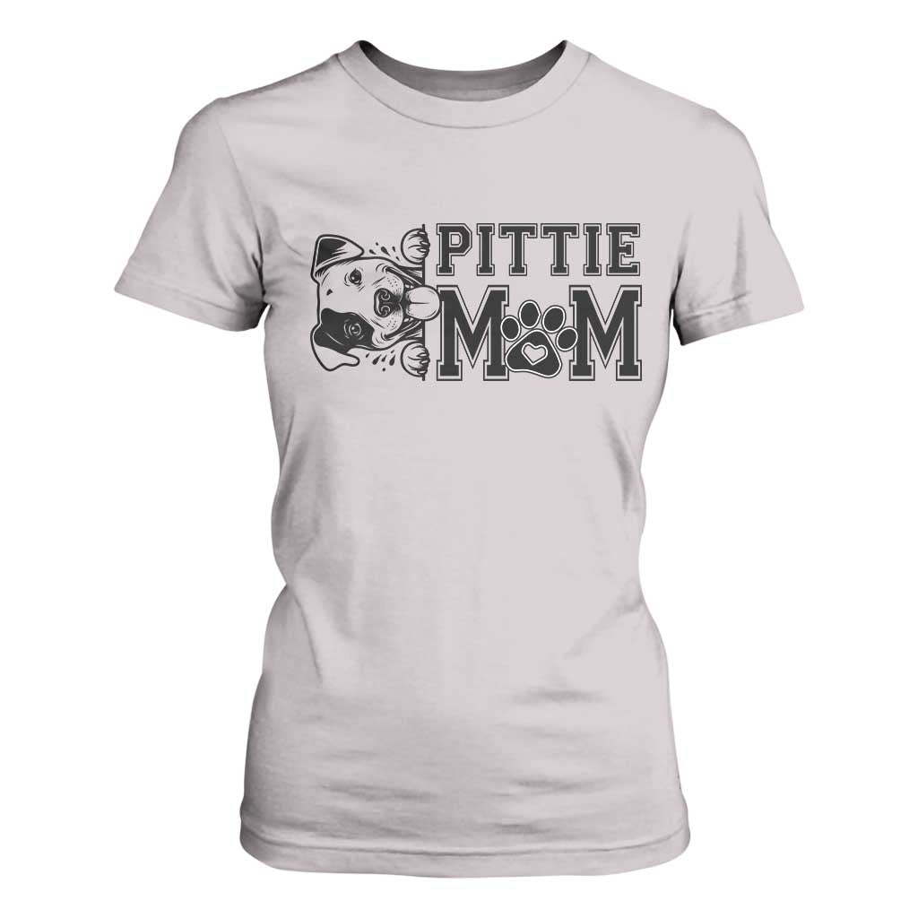 Pittie Mom T Shirt For Women Funny Gift For Pitbull Lover TS12 Ice Gray Print Your Wear