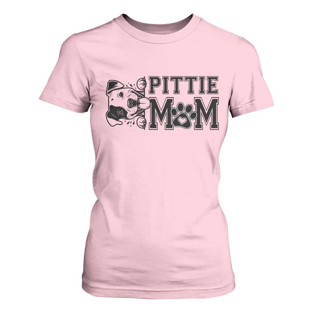 Pittie Mom T Shirt For Women Funny Gift For Pitbull Lover TS12 Light Pink Print Your Wear